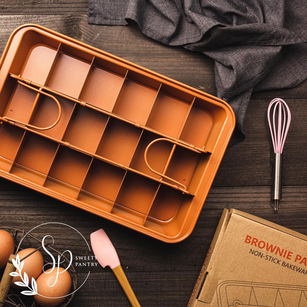 Loyang Kue Brownies Sekat Bongpas / Cetakan Kue Brownies Sekat Teflon