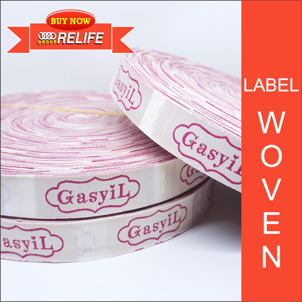 

LABEL WOVEN DAMASK | LABEL RAJUT/TENUN | UNTUK UKURAN LEBAR 3 CM