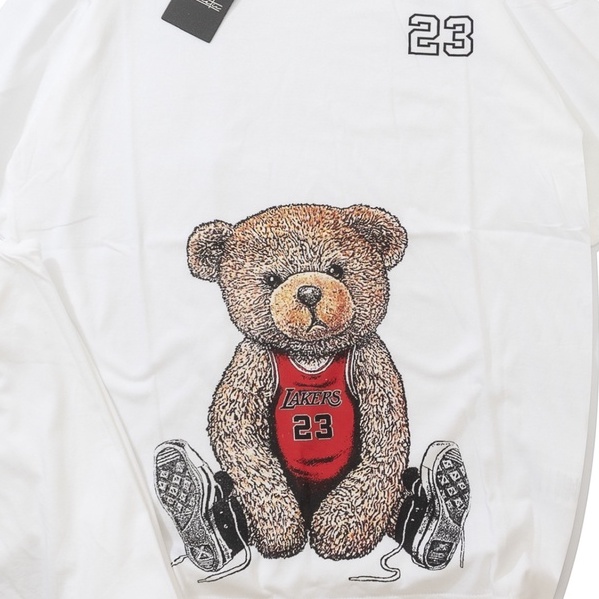 Kaos Oversize Eisthetic Pria Wanita Streetwear/ Kaos Couple Pasangan / Kaos Distro Oversize Surfing Teddy Bear Beruang Pakaian Pria Wanita Trendy Hits Kekinian