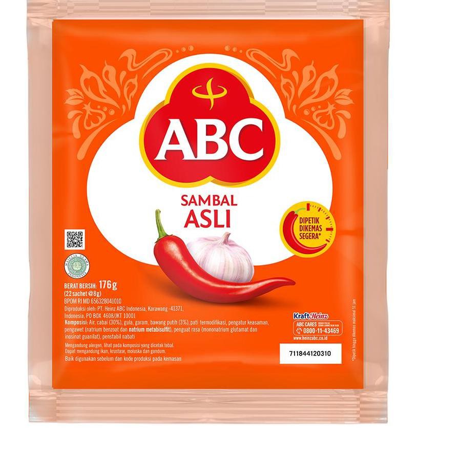 

[KODE PRODUK 595] ABC Sambal Asli 22 x 8 g - Multi Pack 10 pcs TERBARU!!!