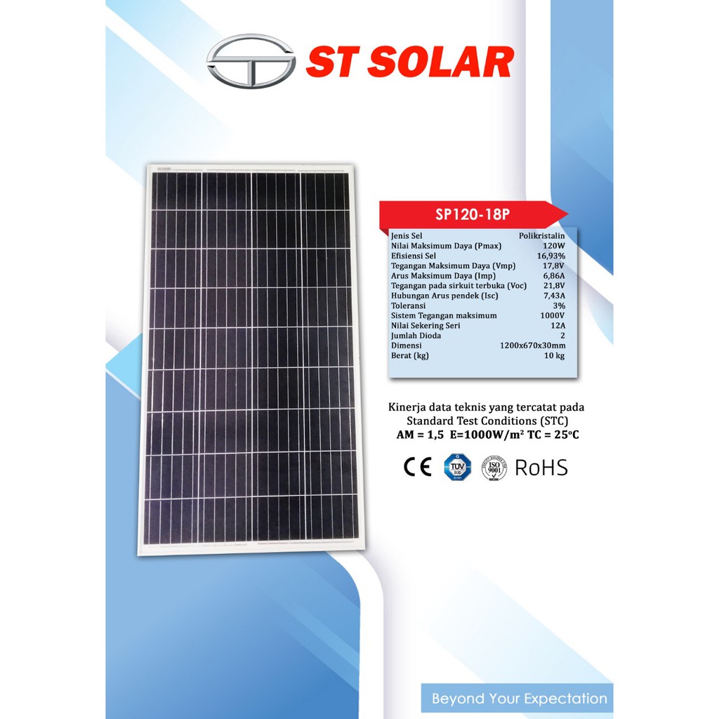 PANEL SURYA / SOLAR PANEL / SOLAR CELL ST SOLAR 120WP POLIKRISTALIN