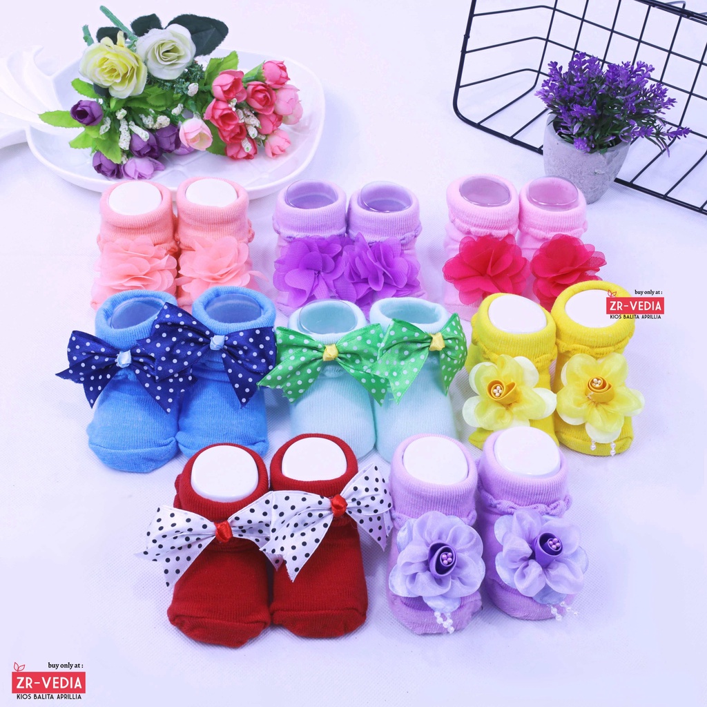 (SNI) Prewalker Socks 3D Bayi New Born / Anti Slip Kaos Kaki Baby Anak Perempuan Import Murah Polos Cewe Import zrvedia