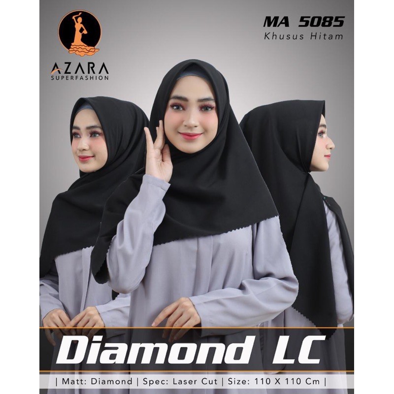 Hijab Segiempat Polos DIAMOND By Azara Laser Cut / Jilbab / Kerudung