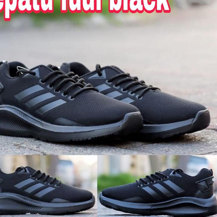 Banyak Dipakai.. Sepatu Pria Full Black /Sepatu Sport /Sepatu Sekolah/Sepatu olahraga