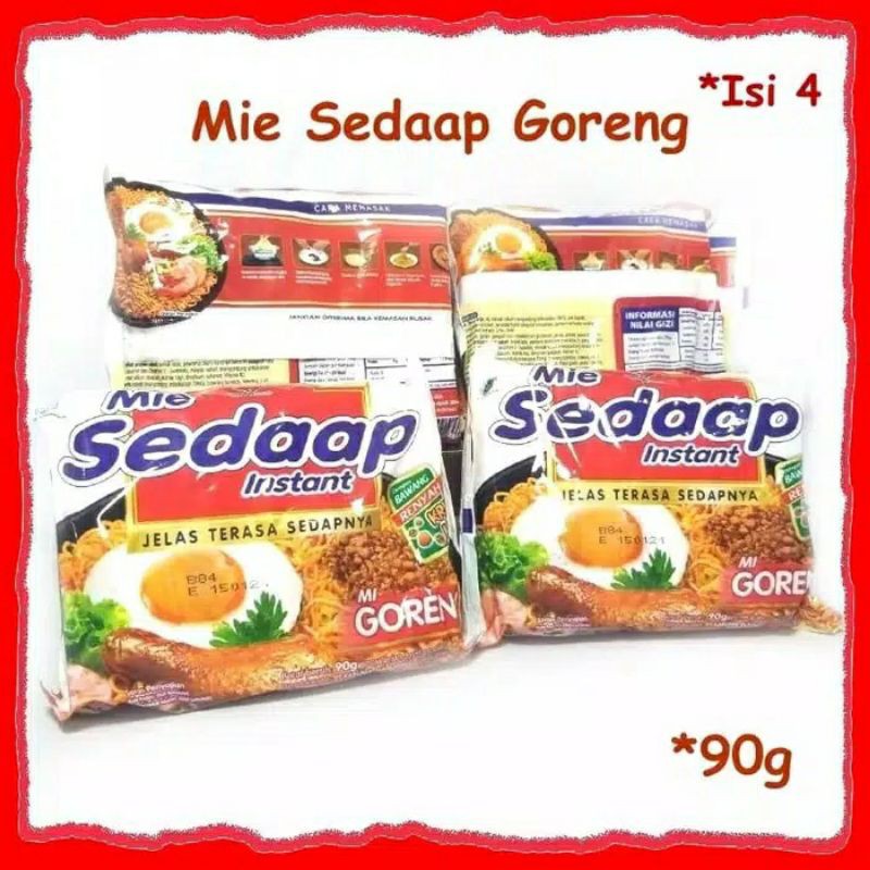 

4X pcs mie sedap mi SEDAP goreng 4x90gr mie sedaap GORENG indonesia