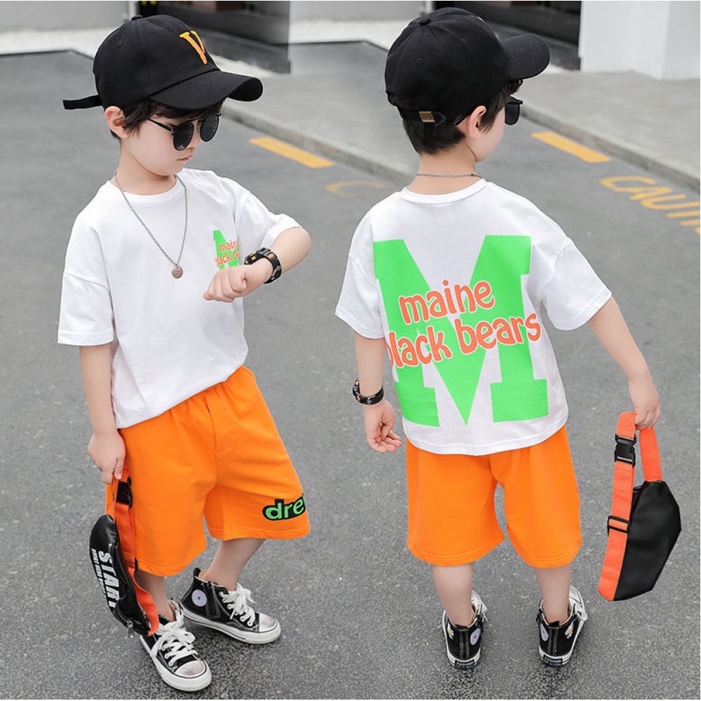 Promo !! Setelan baju anak setelan black Bears of dreams uk 2-3th uk 90,100 DOMINAN SIZE 90 (putih orange)