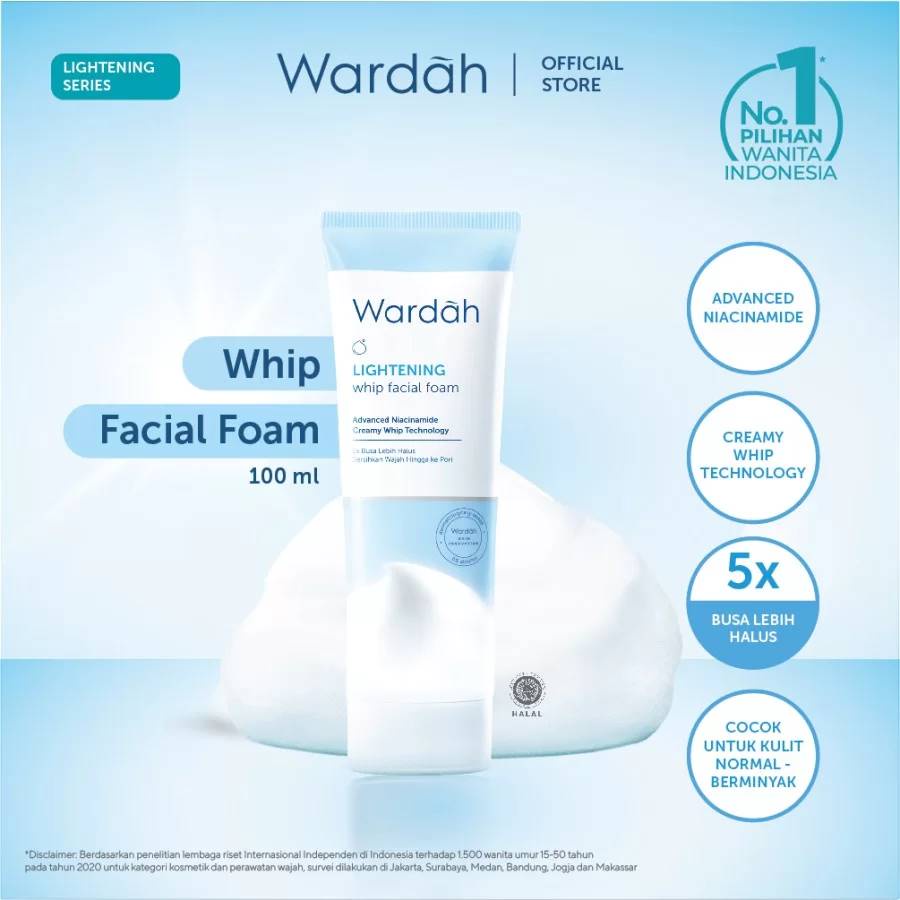 FACIAL WASH Wardah LIGHTENING - Varian WHIP Foam / Micellar Gentle Wash / Gentle Exfoliator Scub Ukuran 100 ml / 50 ml - Biru Sabun Cuci Muka Pembersih Pencuci Wajah Cleanser Pemcuci Face Wash Cleansing Foam Ukuran Besar Kecil Ligtening Ligh tening Fasial