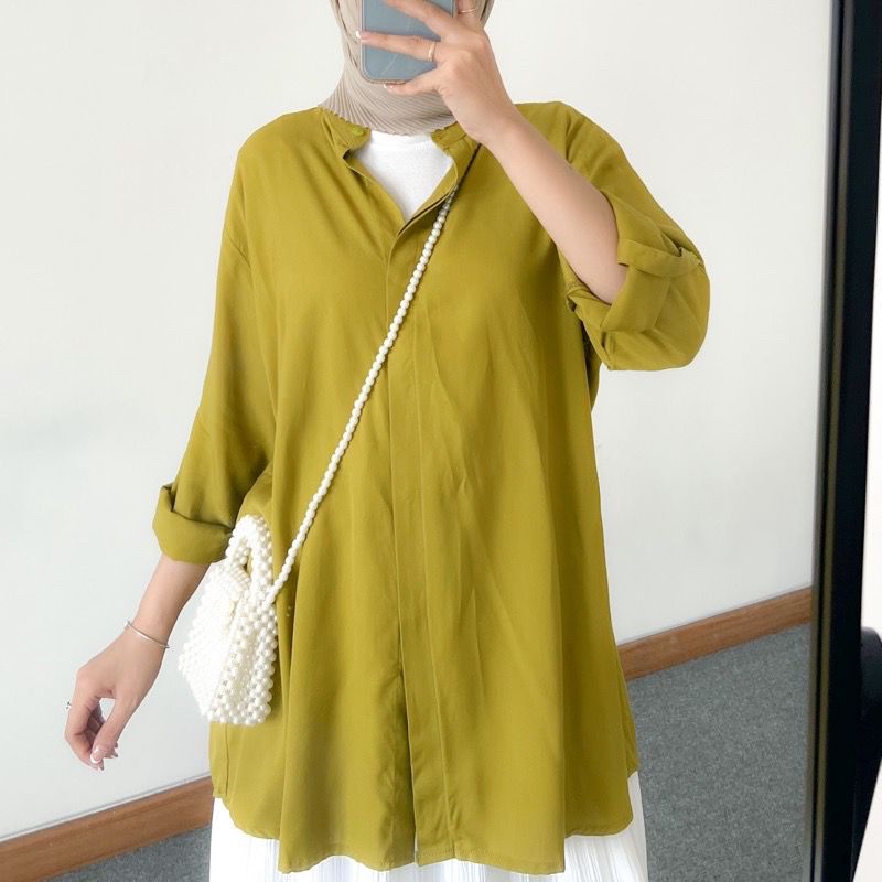 BEFAST - ZFS OOTD Blouse SAMILA / MOLDY RAYON DIAMOND BLOUSE / Blouse Jumbo Lengan Panjang Terbaru / Pakaian Casual Wanita Kekinian / Blouse Polos Formal / Fashion Wanita Kerja / Blouse Oversize Trendy / Terlaris