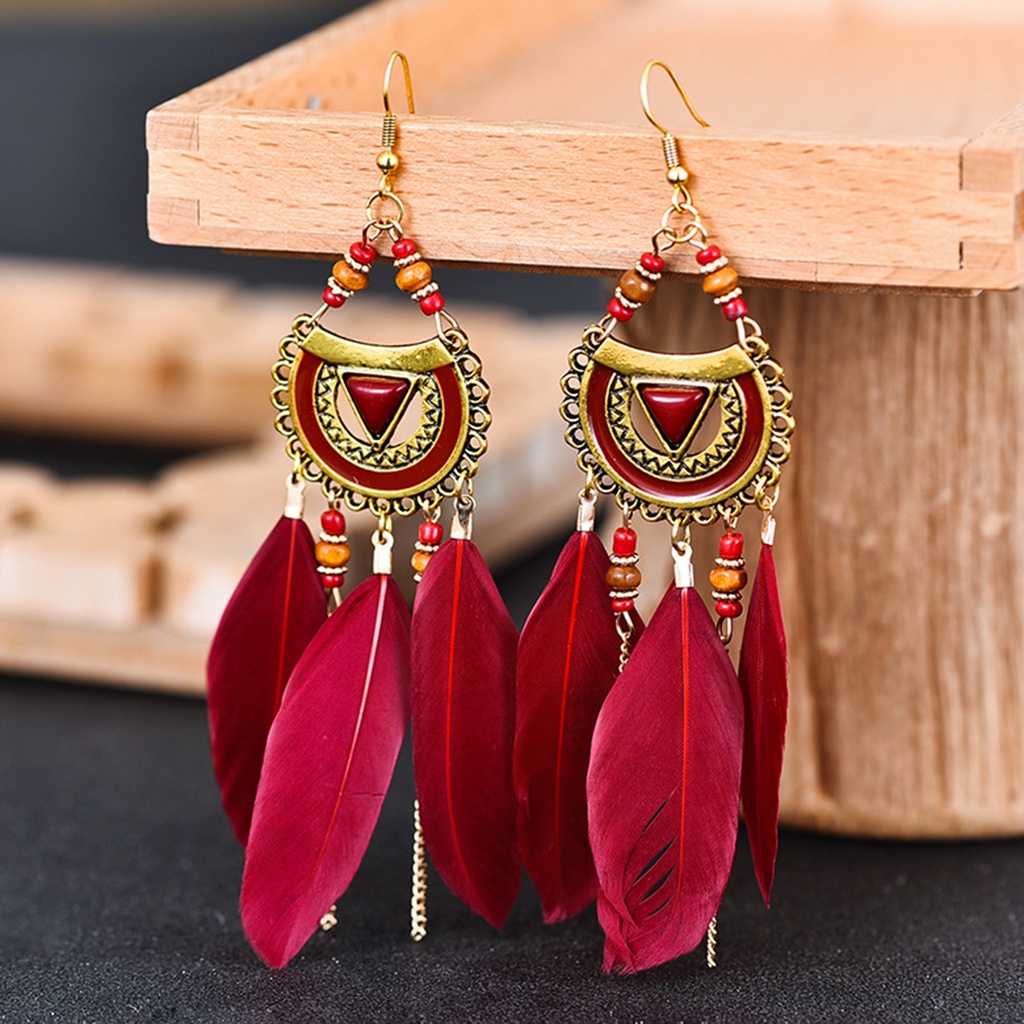 Hu Hu Hu Hu Hu Alat Bantu Pasang Kacamata♡ 1 Pasang Anting Kait Gantung Wanita Desain Bulu Sintetis Gaya Bohemianetnik Untuk Prom