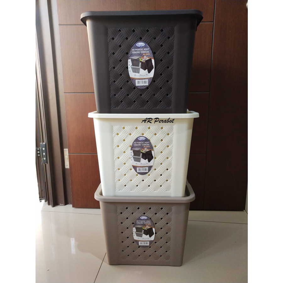 HAWAII Keranjang Serbaguna Kotak Persegi + Tutup CARLOTA ( L ) 6502