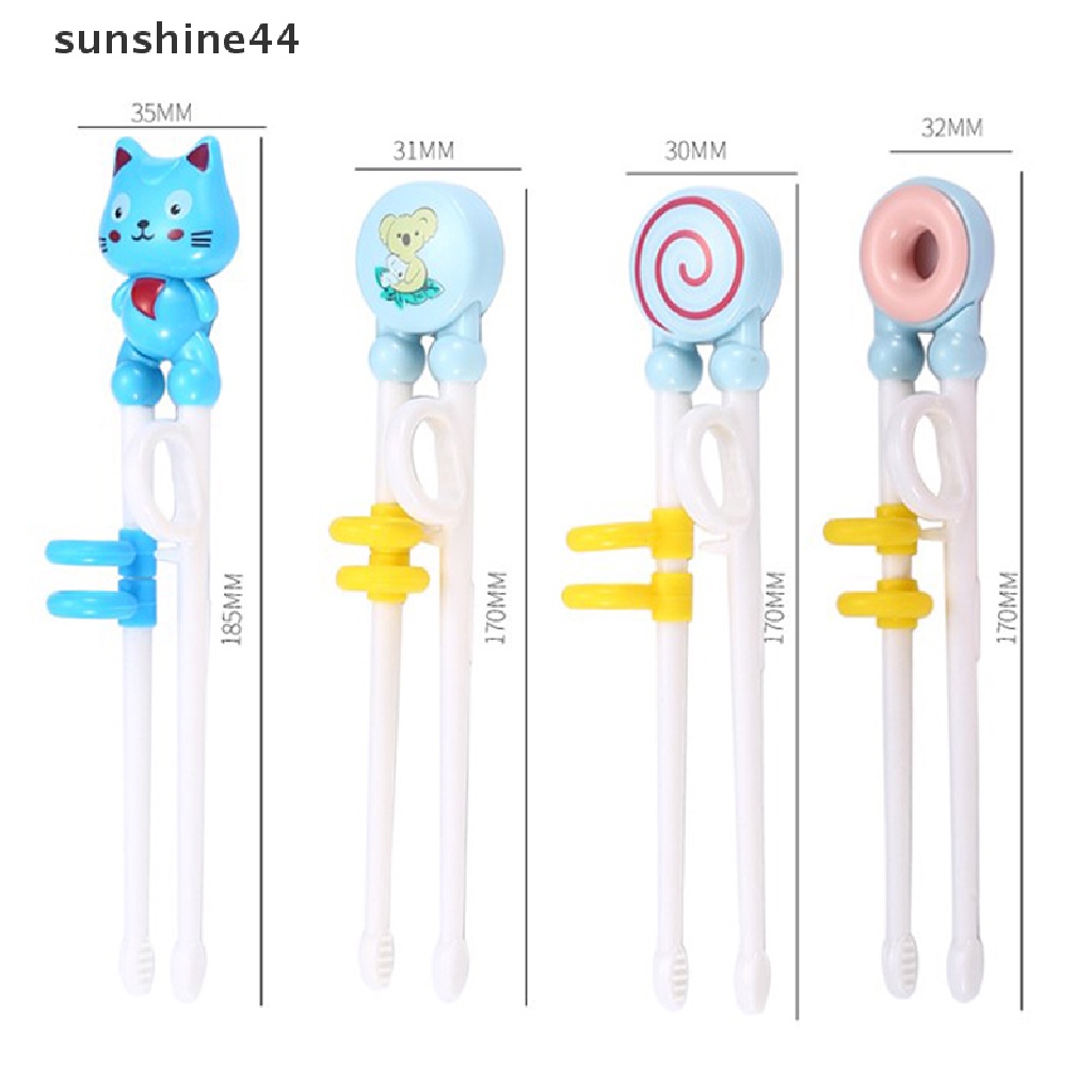 Sunshine 1 Pasang Sumpit Anak Bentuk Kepala Hewan Kartun Untuk Latihan Makan