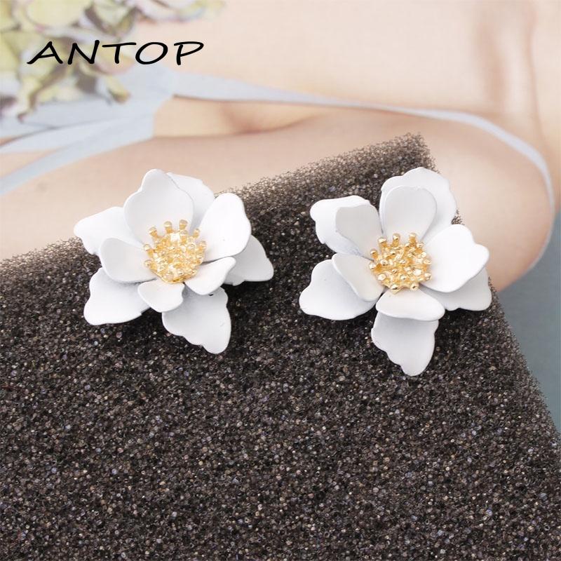 Anting Desain Bunga Frosted Lacquer Natural Serbaguna Untuk Aksesoris