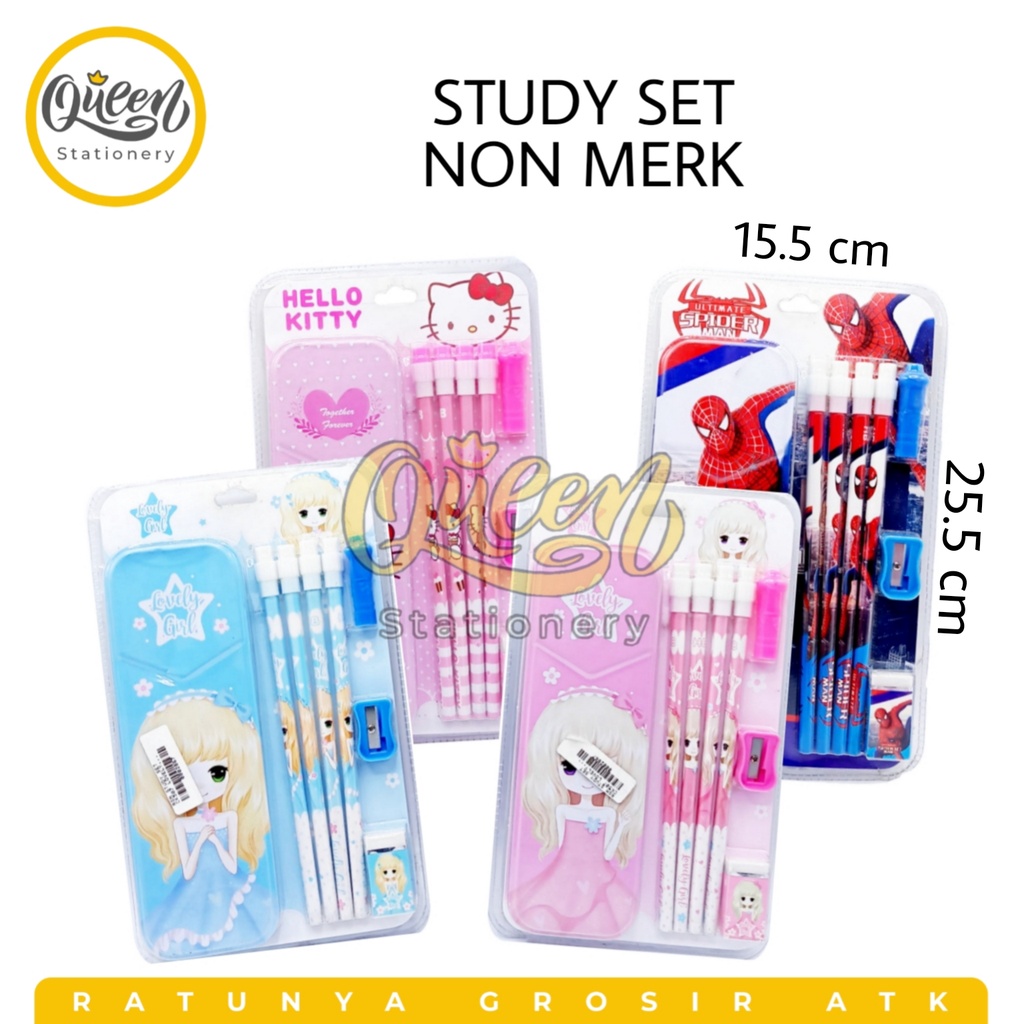 

STUDY SET NON MERK / SET ALAT TULIS / STUDY SET / PAKET ALAT TULIS / ALAT TULIS SET
