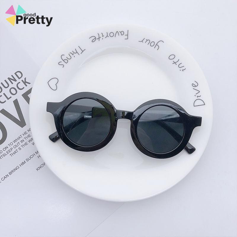 Baby Baby Sunglasses Bingkai Bulat Anak Retro UV400 Purple Anti -Garis - PD