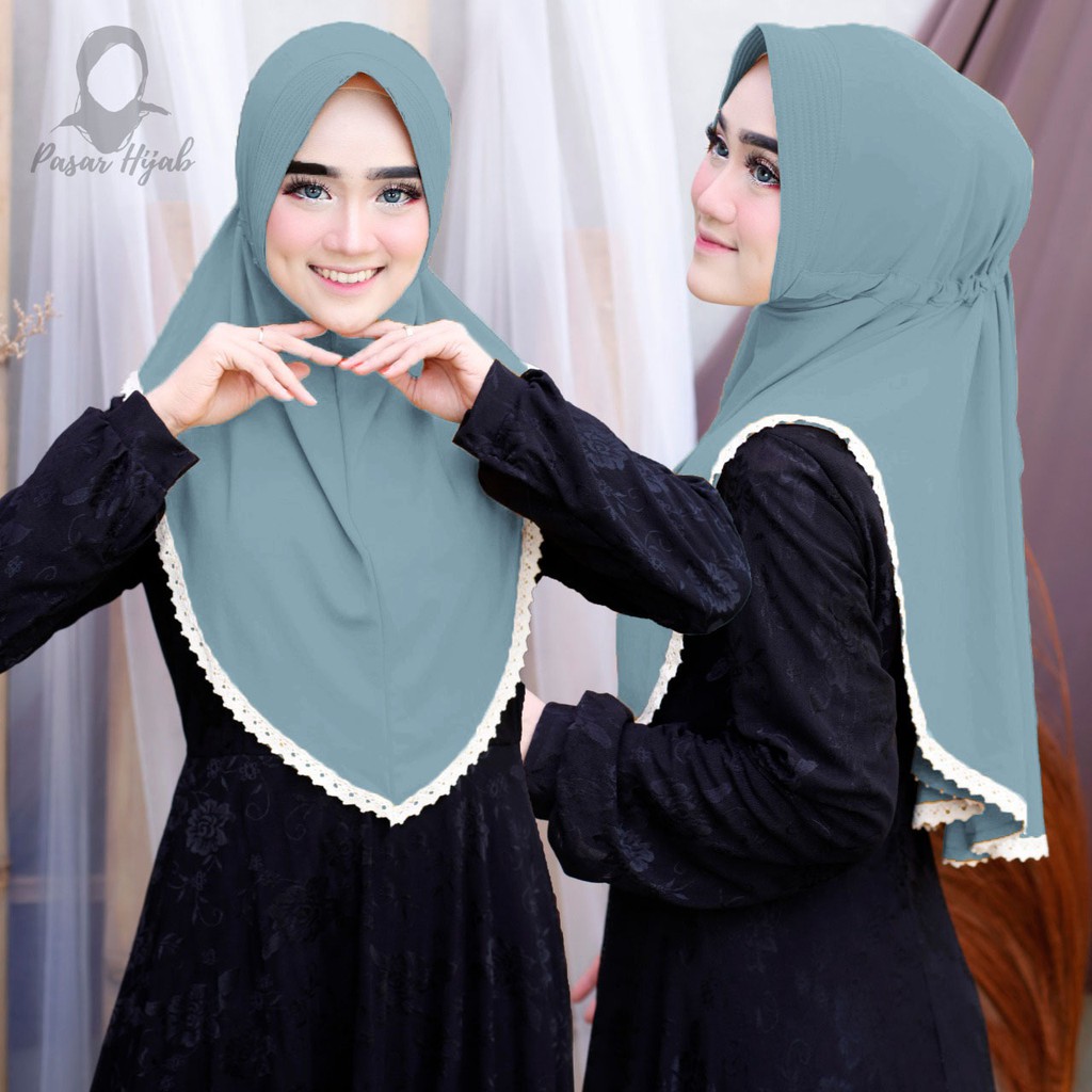 Jilbab Instan Serut Elga Hijab Bergo Jersey Premium Pasar Hija'b