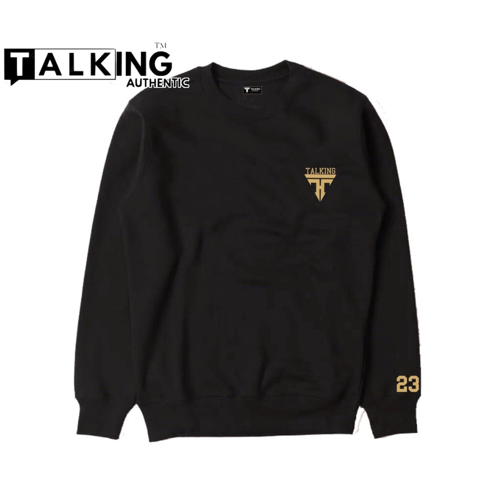 TALKING Sweater Pria Original Distro Switer Crewneck Korean Style Jaket Pria Hitam  Hoodie Premium Distro Jumbo Putih Hitam Navy Kruneck Unisex Cople Remaja Terlaris