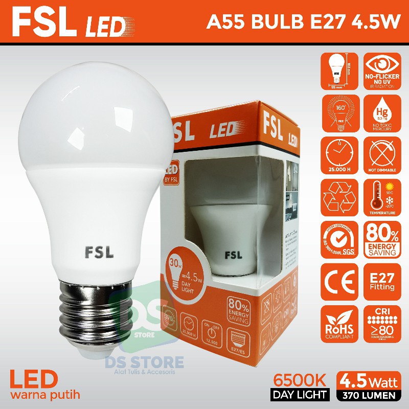 FSL A55 BULB E27 4.5 WATT