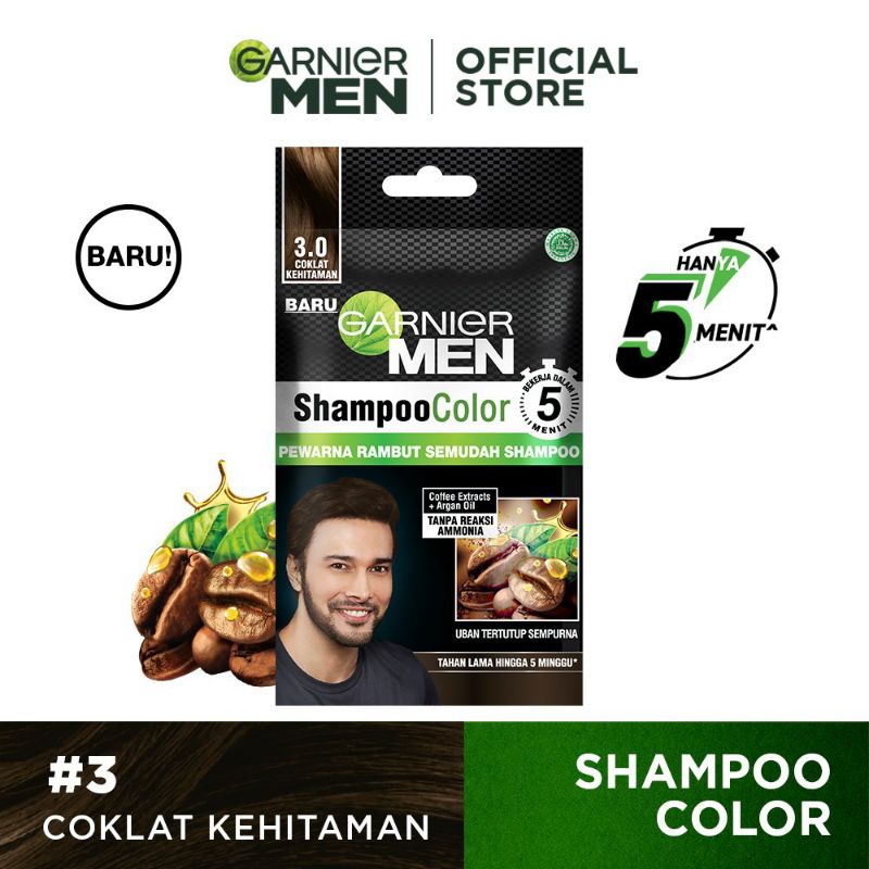 Garnier Men Shampoo Color (Pewarna Rambut Pria Semudah