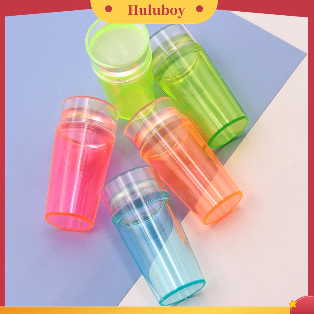 Huluboy Huluboy♡ Alat Stamper Pengikis Kuku Kepala Tunggal Bahan Silikon Transparan Fluorescent Non-Deformed Untuk Manicure