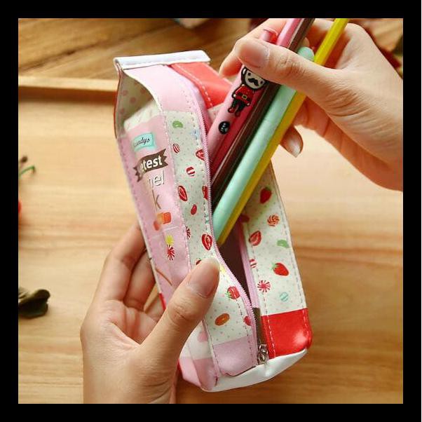 

Kotak Pensil Bentuk Kotak Susu / Milk Tempat Alat Tulis Tempat Pensil New
