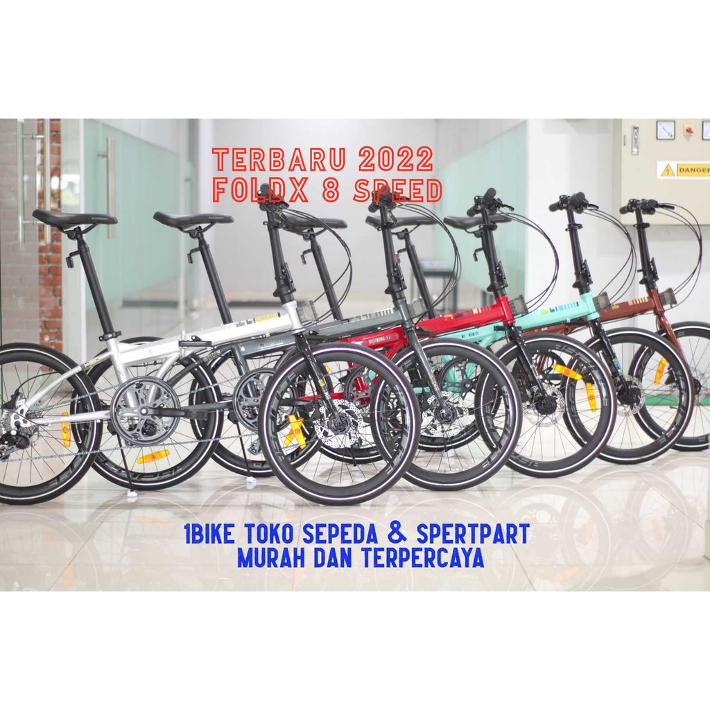 sepeda lipat foldx 8 speed new 20 451 hydrolik disc brake