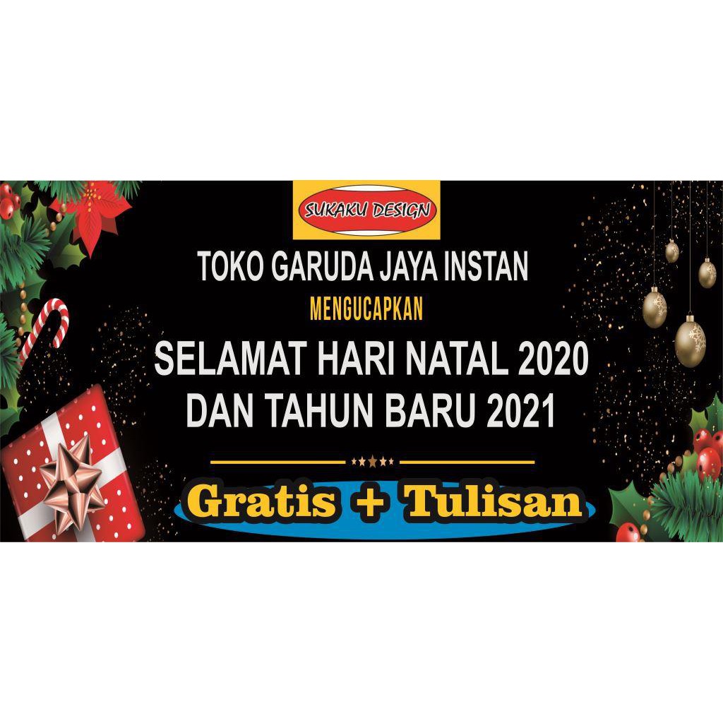 Jual Banner Natal Dan Tahun Baru 2021 Black Version Indonesia Shopee Indonesia