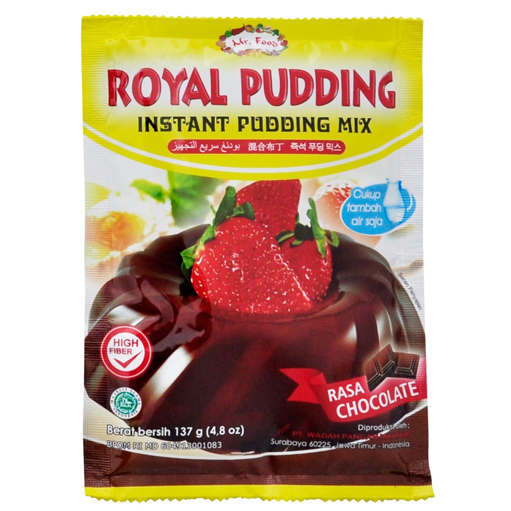 

Tepung Royal Pudding Mr Food Chocolate Strawberry Mangga Almond Cappucino 137gr