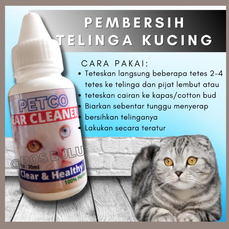 ear cleaner obat tetes pembersih earmite iritasi infeksi luka kotoran gatal jamur bau telinga kucing 30 ml