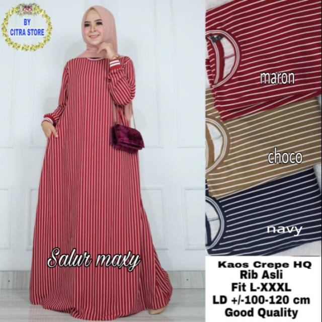 GAMIS MAXI SUPER JUMBO SALUR KATUN ADEM ASLI CANTIK