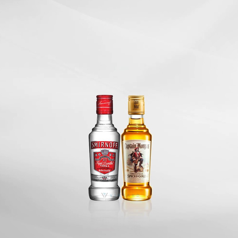 PROMO Smirnoff 200 ml + Captain Morgan Gold 200 ml ( Original &amp; Resmi By Vinyard )