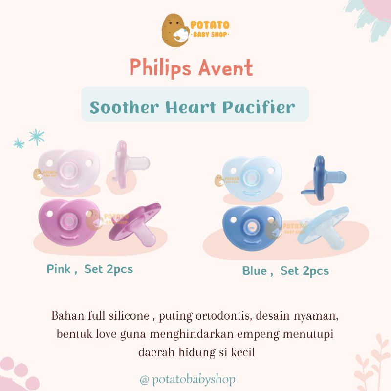 Philips Avent - Soother Heart Soothie Pacifier - Empeng Silicone