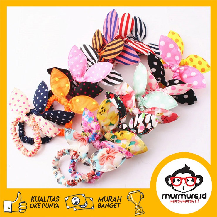 MURMURE.ID | IKAT RAMBUT ELASTIS CUTE - RABBIT EARS - KUNCIR RAMBUT WANITA DAN ANAK IMPORT HA013