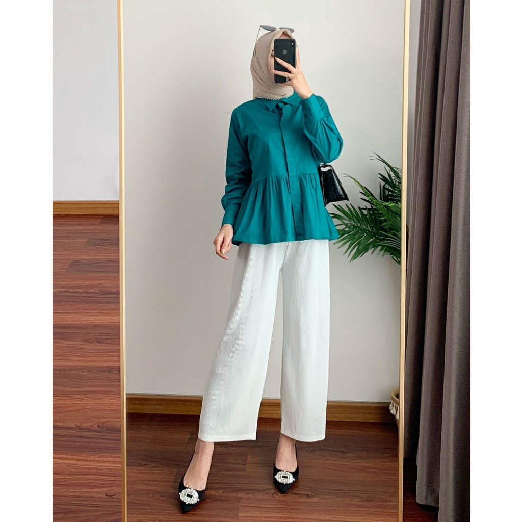 BEFAST - ZFS OOTD Wanita Blouse HANDI / KITI BLOUSE / Blouse Kemeja Wanita / Atasan Kem Shirt Kekinian / kemeja Model Kekiniaan 2022 / Kemeja Polos Casual / Fashion Wanita Kerja Formal / Terlaris / Trendy