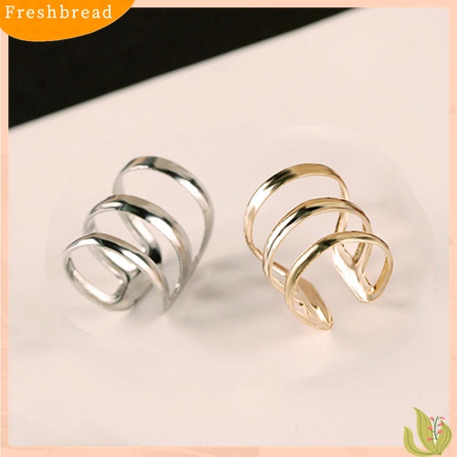 【Fresh】❀Women Punk Ear Clip Cuff Earrings Non-Piercing Hollow U-Shape Clip On Jewelry