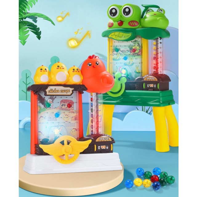 [tma]Mainan Tangkap Bola Otomatis Motif Kodok Dan Ayam Lengkap Music Dan Lampu / Automatic Ball Catching Game With Music And Lightning