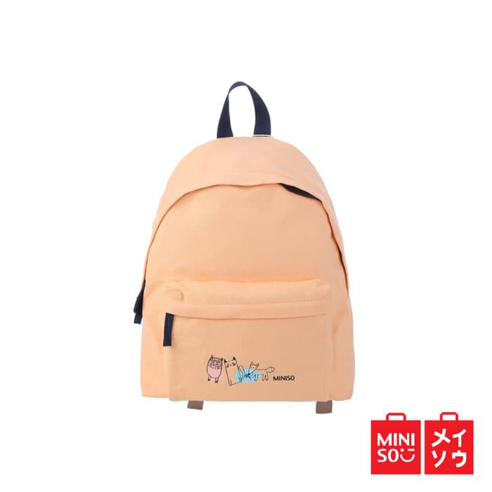Miniso Original Canvas Backpack Tas Ransel Orange Limited