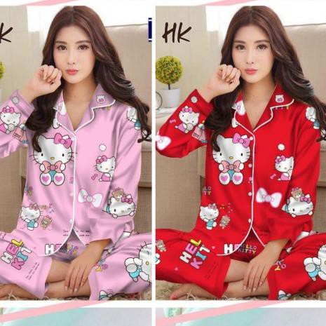 New comer- MichelleStore Piyama PP Dewasa Hello Kitty Katun Jepang - Fit XL