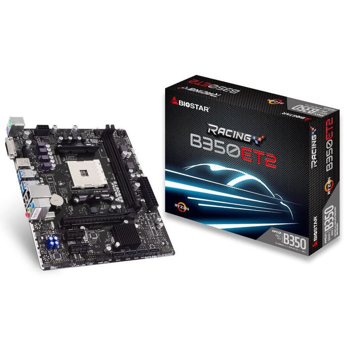 Micro ATX Motherboard BIOSTAR RACING B350ET2 AMD B350 AM4 DDR4 Micro ATX Motherboard