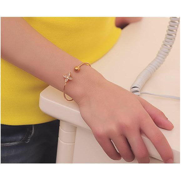 Gelang bangle gold silver bentuk bunga diamond model terbaru korea jepang terbaru cantik bagus