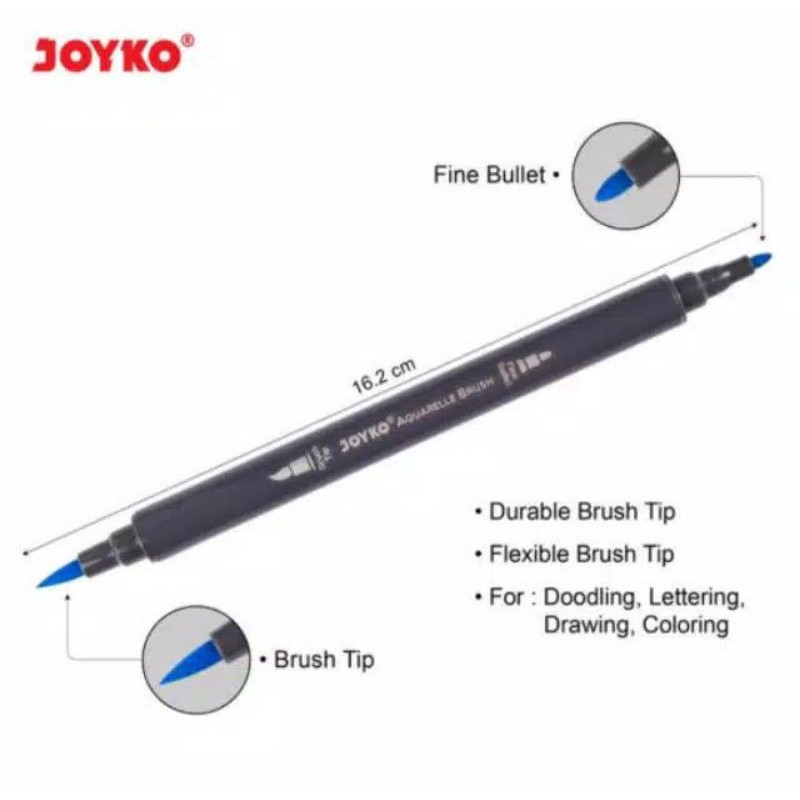 

Spidol Brush Pen Color Joyko CLP-43 Aquarelle 12 Warna