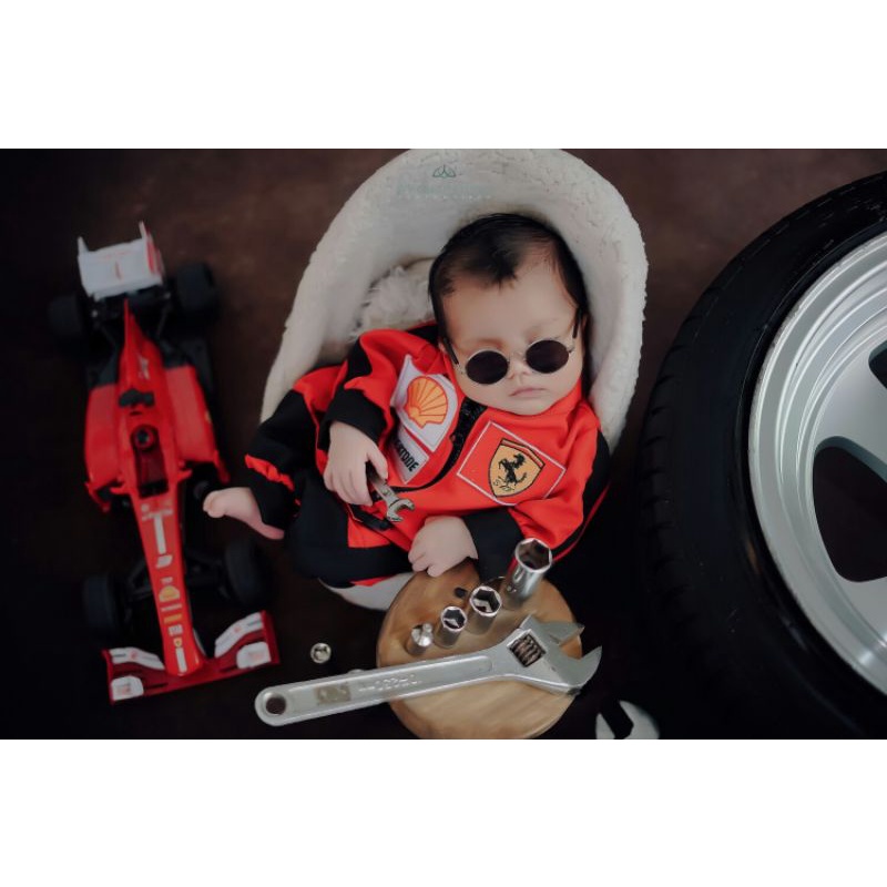 KOSTUM FOTO BAYI NEWBORN/BAJU PEMBALAP/KOSTUM PROFESI ANAK