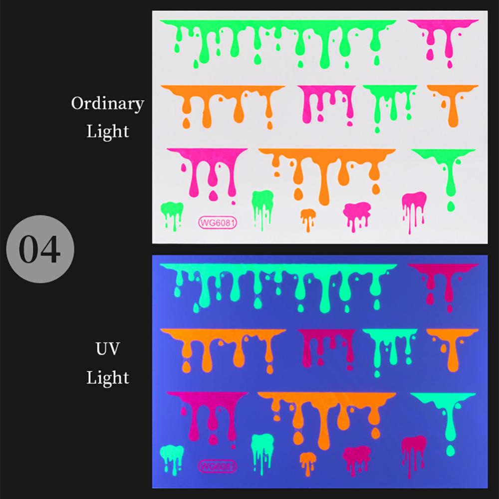 Timekey Stiker Kuku Motif Kulit Ular Efek Luminous Untuk Dekorasi Nail Art A2K1