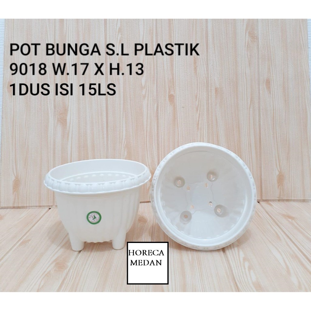 Pot Bunga Plastik Ber Kaki 4 / Pot tanaman Plastik Kaki 4 17cm