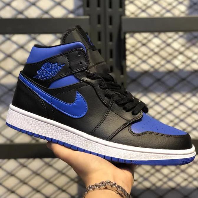 ■ TERBARU SEPATU BASKET WANITA■ AIR JORDAN 1 MID ROYAL BLACK/BLUE 2020. MURAH