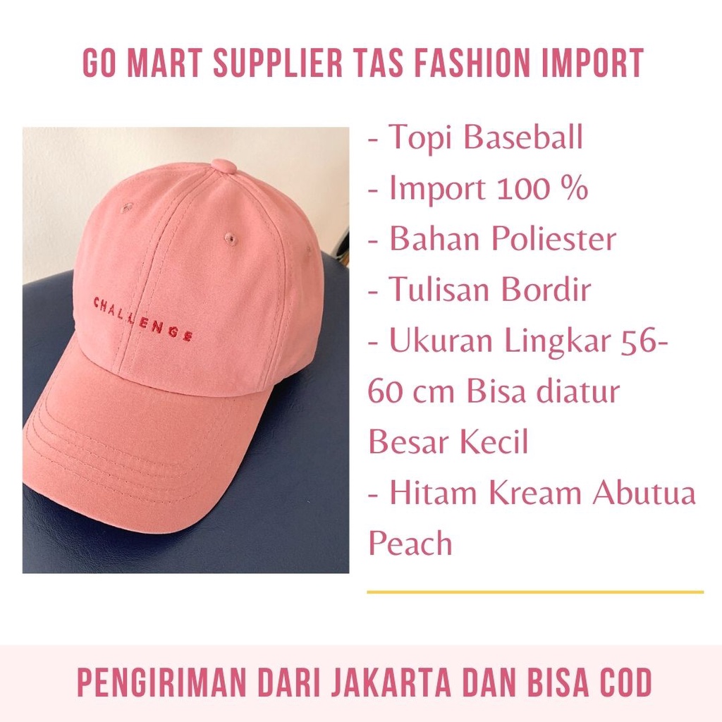 Topi Baseball Golf Pria Wanita Unisex Dewasa Fashion Korea Kasual Import Model Terbaru - CP04