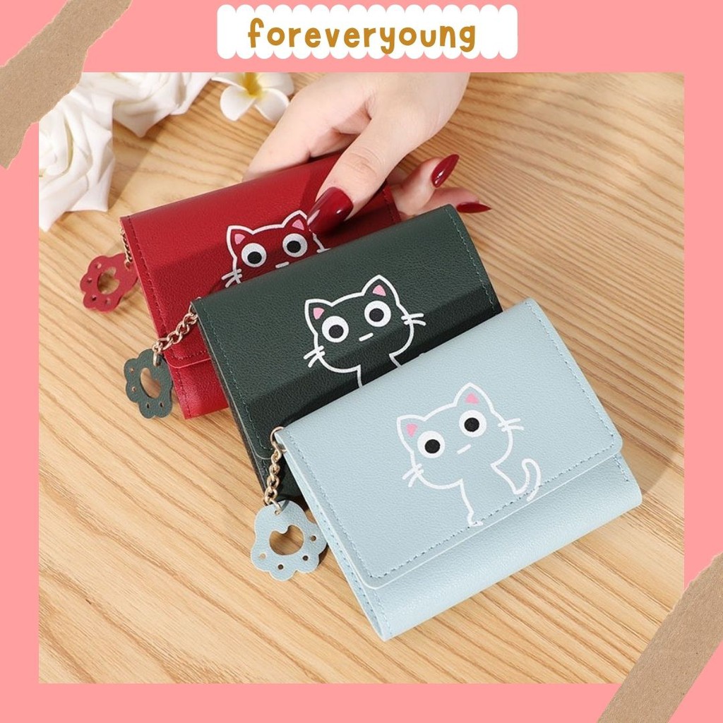 (Fy)Dompet lipat wanita dompet pendek Import Real Pict