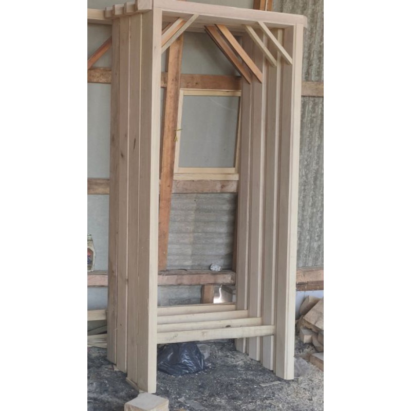  KUSEN  PINTU 80X200CM KAYU JATI  PUTIH  FREE ONGKIR 