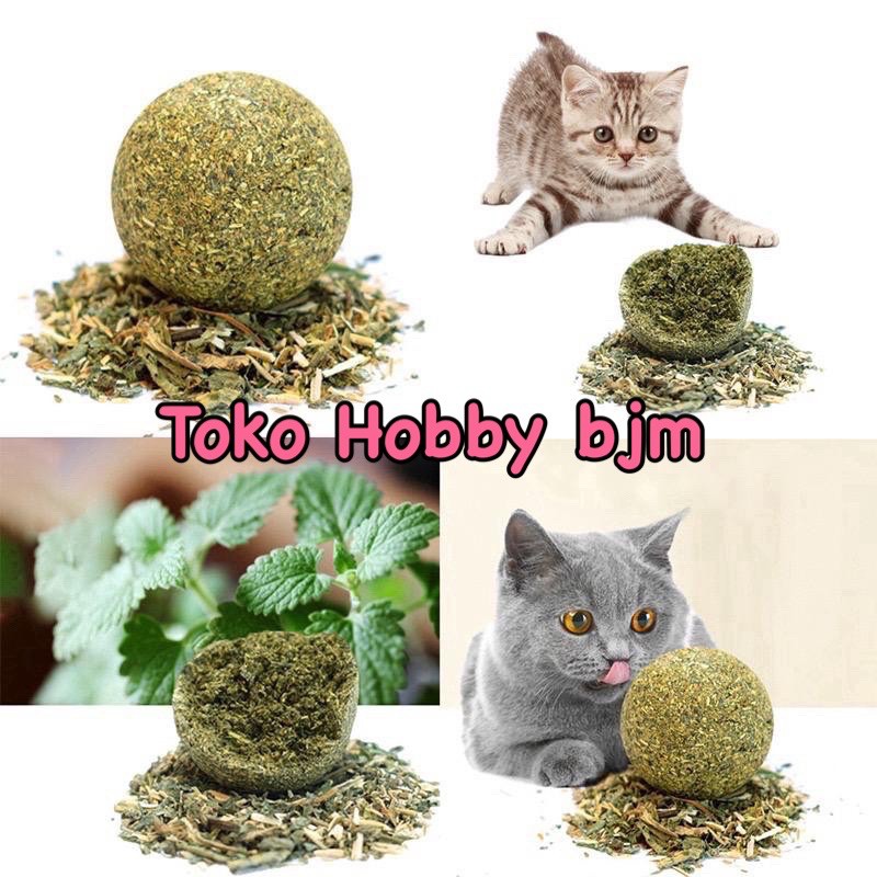 Catnip bola mainan snack kucing cat nip ball mint catmint toy toys kitten adult cakaran cakar