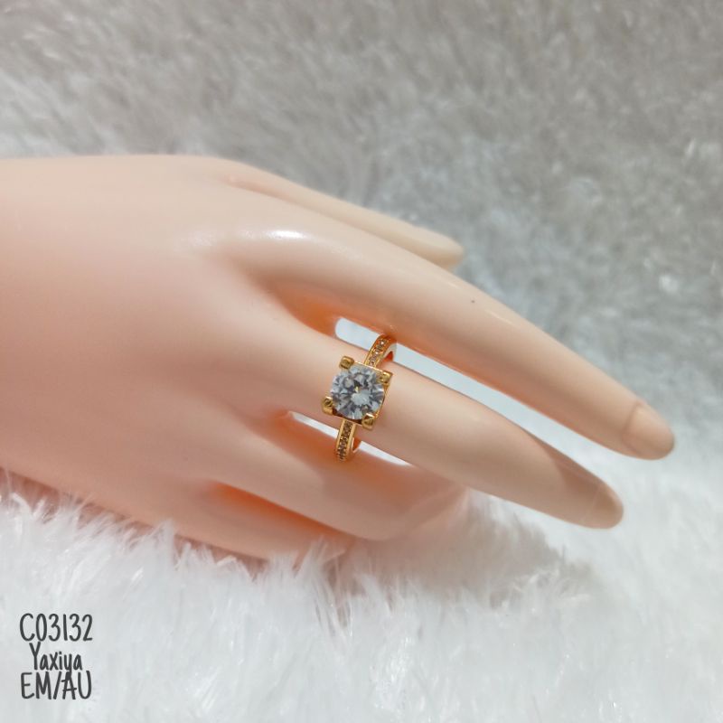 Cincin Yaxiya Batu Zircon Gold C03132