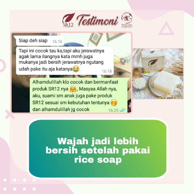 SABUN BERAS HERBAL SR12 TERLARIS..!! RICE SOAP / SABUN JERAWAT BPOM / KULIT BERMINYAK &amp; SENSITIF